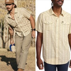 Howler Brothers Mens H Bar B Pearl Snap Shirt Sz M Western Cowboy